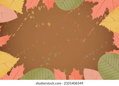 Autumn vector background from watercolor leaves.