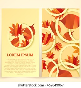 Autumn vector banner with orange foliage