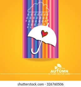 Autumn vector card. Umbrella. Eps 10.