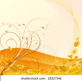 Autumn vector floral background