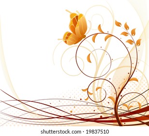 Autumn vector floral background