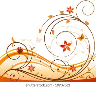 Herbstvektor, floraler Hintergrund
