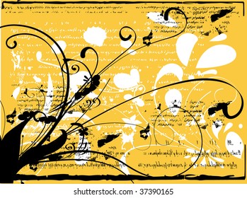Autumn vector floral background