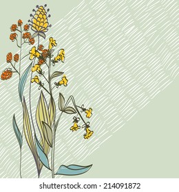 Autumn. Vector floral background. Flower element for design.