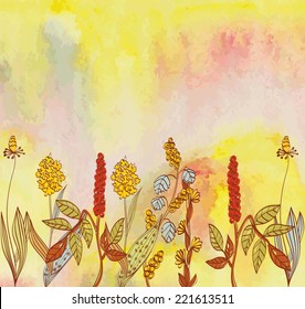 Autumn. Vector floral background. Flower element for design.