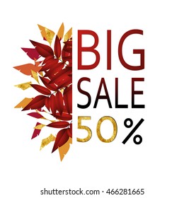 Autumn vector foliage sale banner