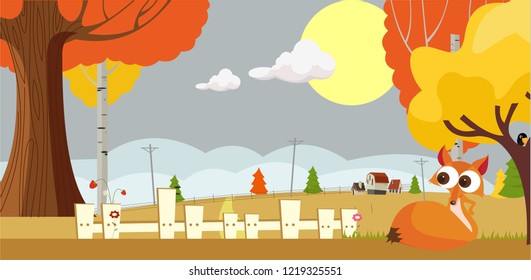 autumn vector fox