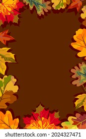 Marco vectorial de otoño con hojas