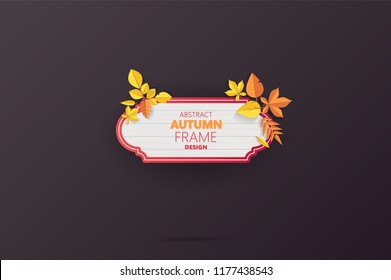 Autumn vector frame wirth autumn dried orange colored leaves. Useful graphics in vector Eps 10