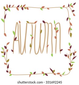 Autumn vector frame for your design.Fall of the leaves. Sketch, design elements. Vector illustration.