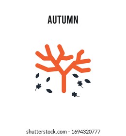 Autumn vector icon on white background. Red and black colored Autumn icon. Simple element illustration sign symbol EPS