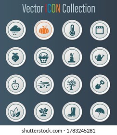 Autumn vector icons for user interface design