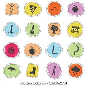 autumn vector icons for web and user interface design