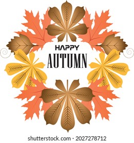 Autumn Vector Illustration of an Autumn Design Bright fall leaves. Poster, card, label, banner design set. Vector illustration

