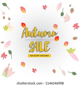 Autumn Vector illustration. Fall sales design season. Thanksgiving Holiday decoration. Can be used for flyers, banners or posters