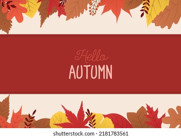 Autumn vector illustration with leaves.