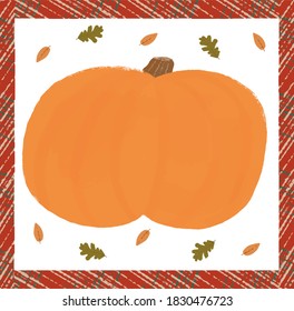 Ilustración vectorial de otoño con calabaza. Se puede usar para el Día de Acción de Gracias o Halloween.