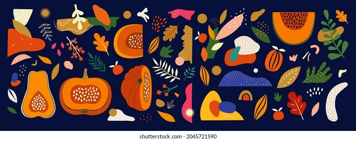 Autumn vector illustration with pumpkins