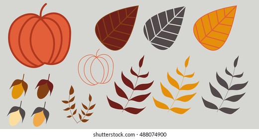 Autumn vector illustration set