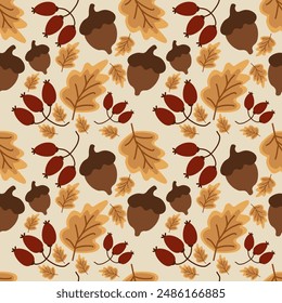 Autumn Vector ilustration seamless patern.Great for textile,fabric,wrapping paper,and any print.