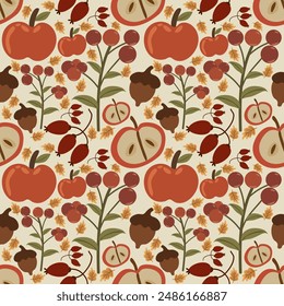 Autumn Vector ilustration seamless patern.Great for textile,fabric,wrapping paper,and any print.