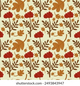 Autumn vector ilustration seamless patern.Great for textile,fabric,wrapping paper,and any print.