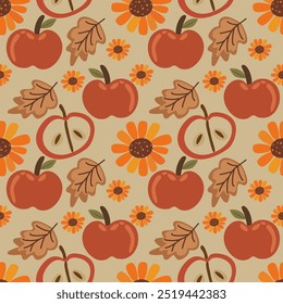 Autumn vector ilustration seamless patern.Great for textile,fabric,wrapping paper,and any print.