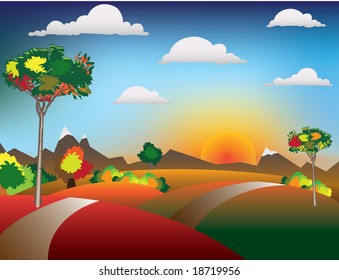 autumn vector landscape