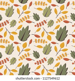 autumn vector leaf seamless pattern