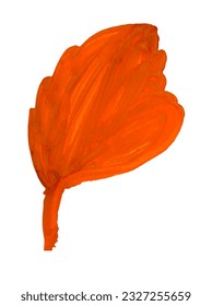 Herbstvektor, orangefarbenes Birkenblatt. Handgezeichnete gouache Einziger Designelement auf weißem Hintergrund. Botanische Illustration der saisonalen Flora