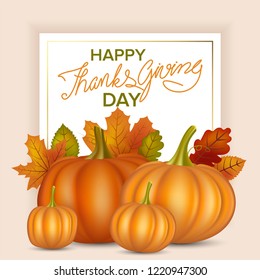 autumn vector orange pumpkins border design template for banners and thanksgiving day backgrounds. vector Pile of pumpkins frame.