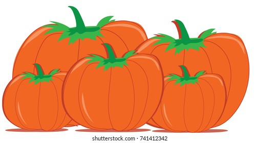 Autumn vector orange pumpkins horizontal banner design template for farm market banners