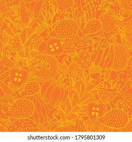 Autumn .Vector seamless pattern. Can be used in textile industry, paper, background, scrapbooking.