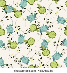 Autumn vector seamless pattern. Hand draw autumn leaves background.