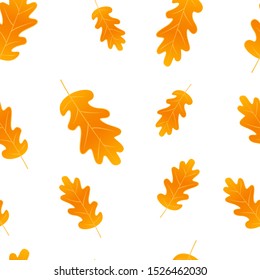 autumn vector seamless pattern. autumn leaves background. yellow oak leaves seamless pattern. cute illustrations. 