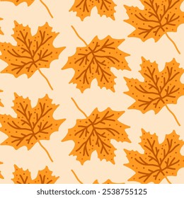Autumn vector seamless pattern with leaves for banners, sales, design, website, printing