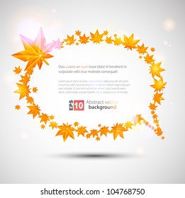 Autumn vector speech bubble with bright lights