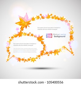 Autumn vector speech bubble with bright lights