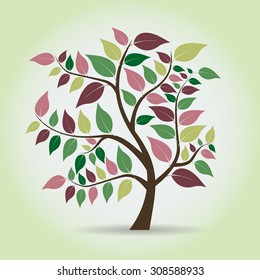 Autumn vector tree in fantasy style. EPS.10 Vector
