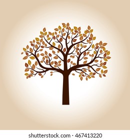 Autumn Vector Tree. Illustration of Nature
