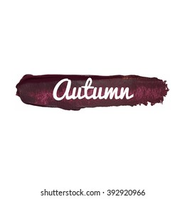 Autumn vector word hand drawn illustration icon card isolated quote
