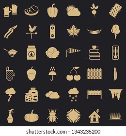 Autumn vegetable icons set. Simple style of 36 autumn vegetable vector icons for web for any design