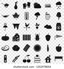 Autumn vegetable icons set. Simple style of 36 autumn vegetable vector icons for web for any design