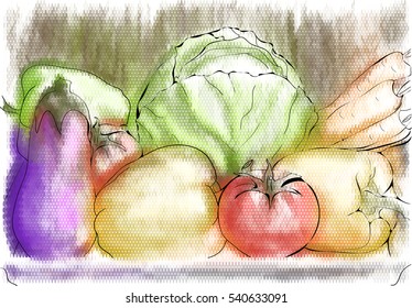 autumn vegetables.