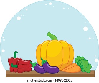 autumn vegetables on the table