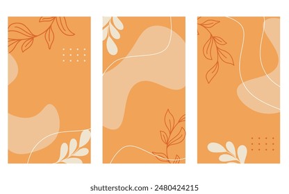 Autumn vertical backgrounds set vector graphic