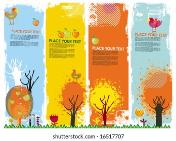 Autumn vertical banners. To see similar, please VISIT MY GALLERY.