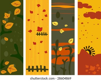 Autumn Vertical Banners - Vector