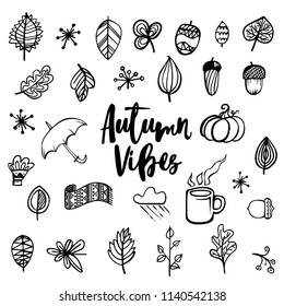 Autumn vibes doodles illustration