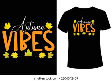 Autumn vibes t-shirt design template